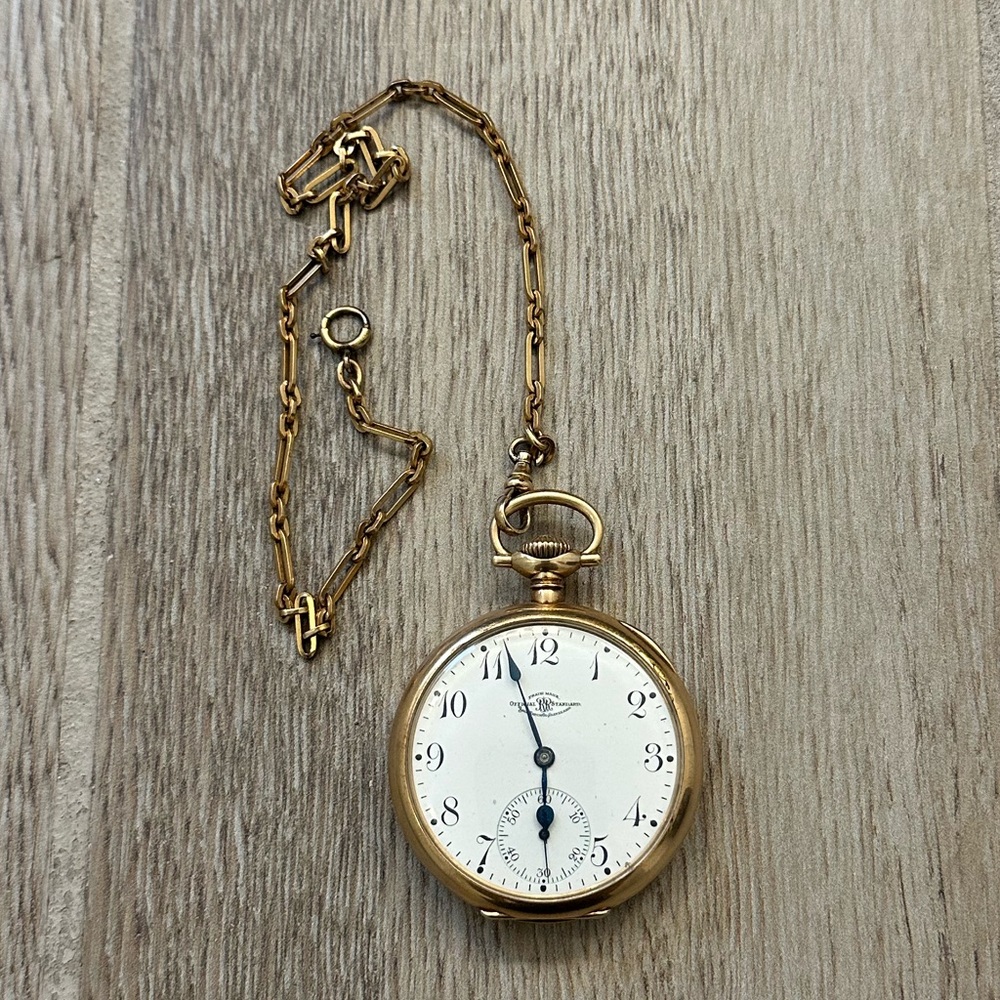 VTG 1896 Ball Official RR Standard 14K Solid Gold 21 Jewel Pocket Watch(B268754)